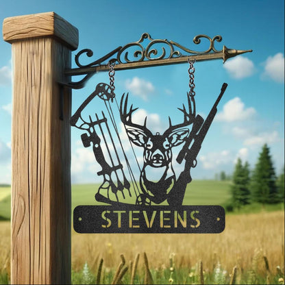 Custom Deer Hunter Metal Art Sign