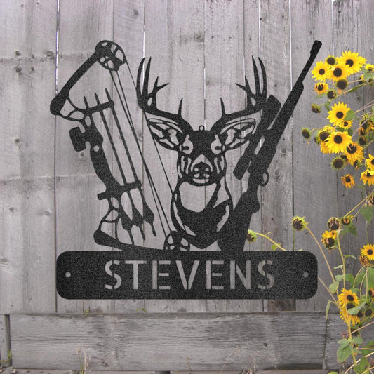 Custom Deer Hunter Metal Art Sign