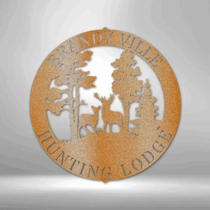 Custom Deer Scene Metal Art Sign