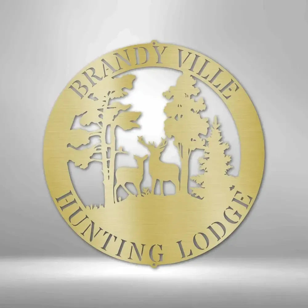 Custom Deer Scene Metal Art Sign