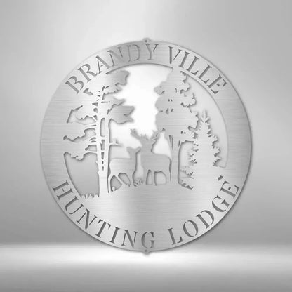 Custom Deer Scene Metal Art Sign