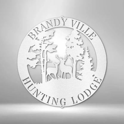 Custom Deer Scene Metal Art Sign