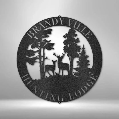 Custom Deer Scene Metal Art Sign