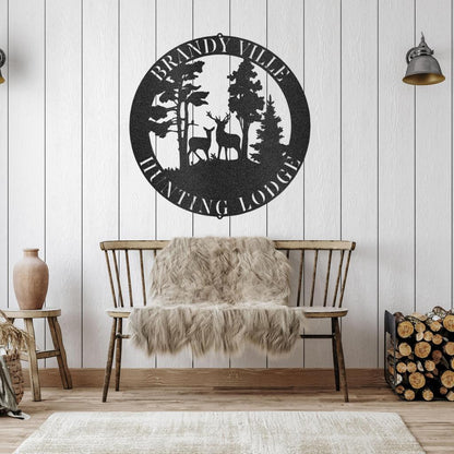 Custom Deer Scene Metal Art Sign