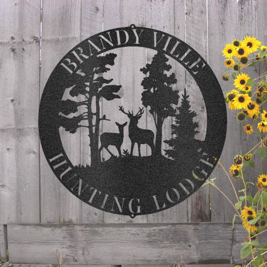 Custom Deer Scene Metal Art Sign
