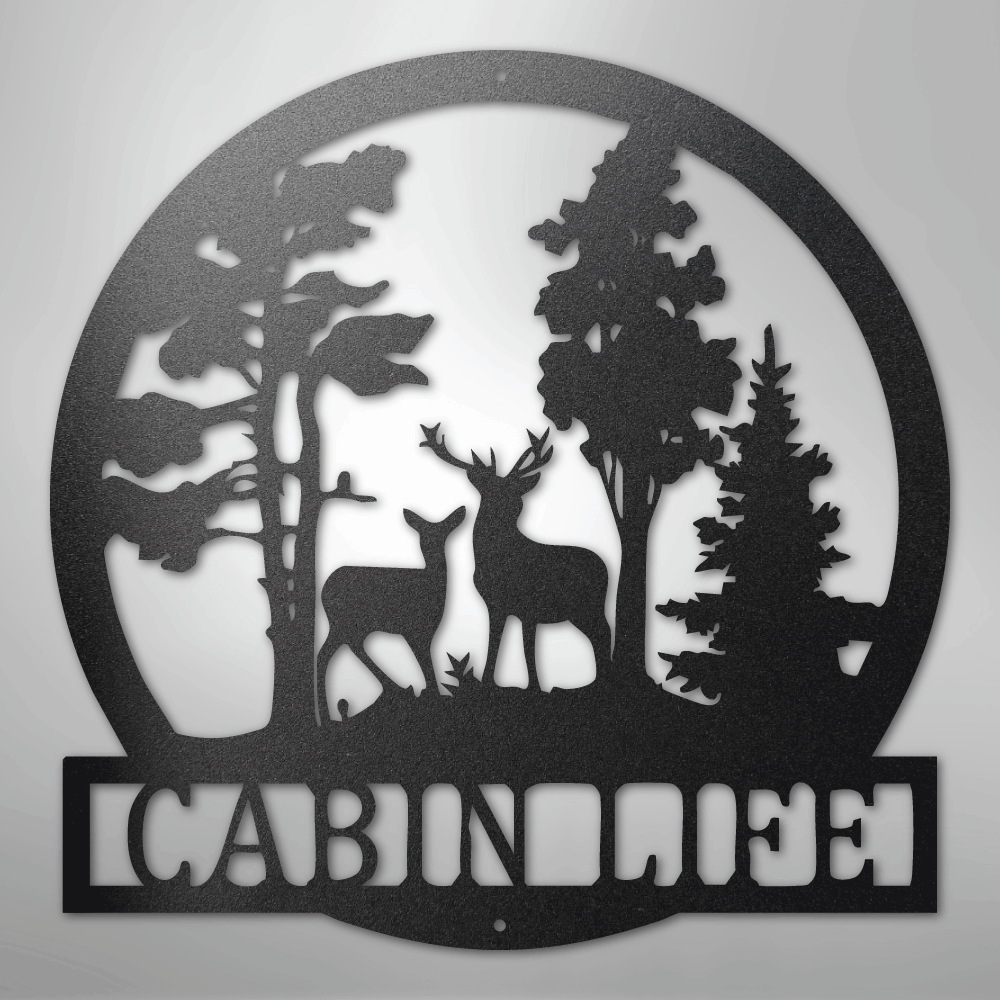 Custom Deer in the Woods - Steel Sign