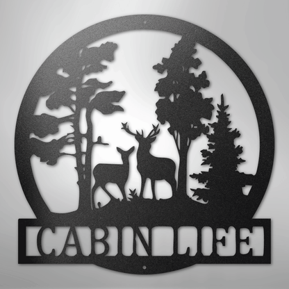 Custom Deer in the Woods - Steel Sign