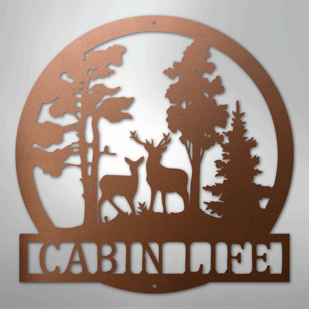 Custom Deer in the Woods - Steel Sign