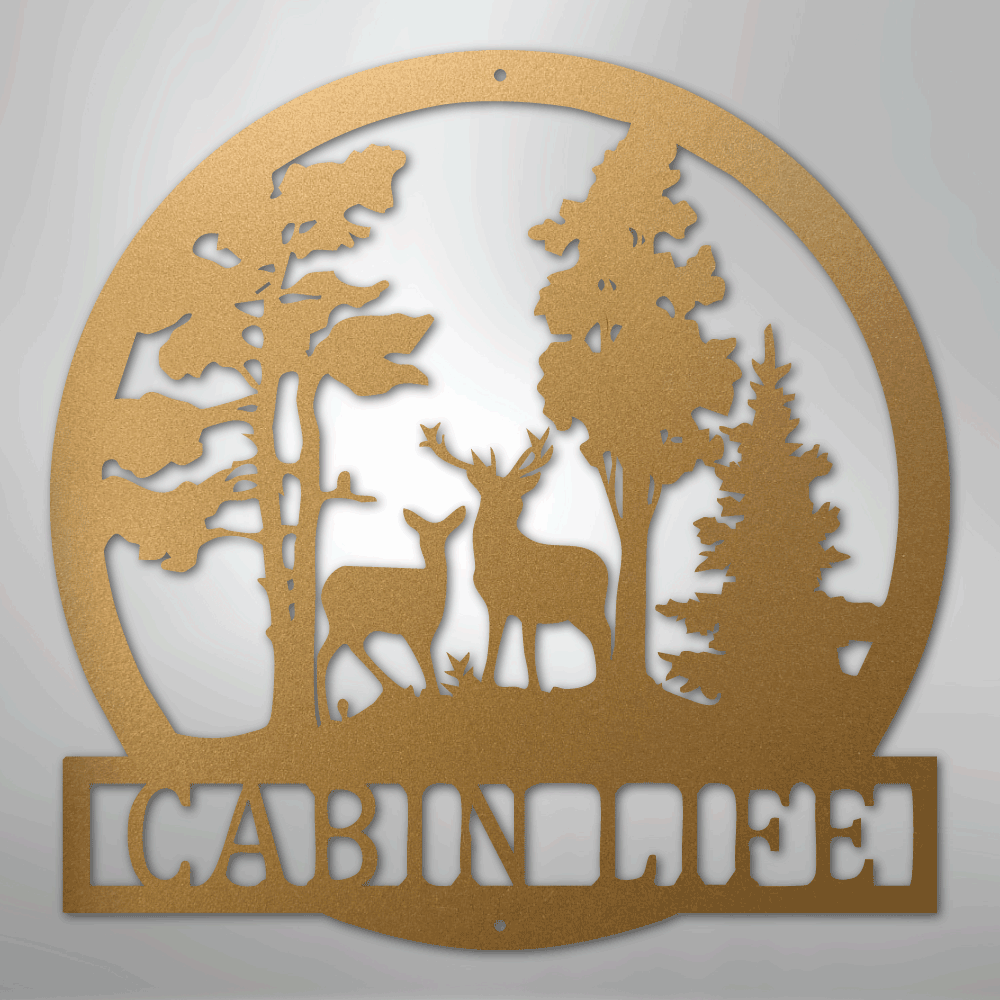 Custom Deer in the Woods - Steel Sign