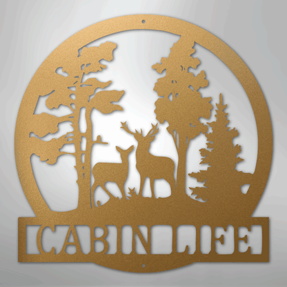 Custom Deer in the Woods - Steel Sign