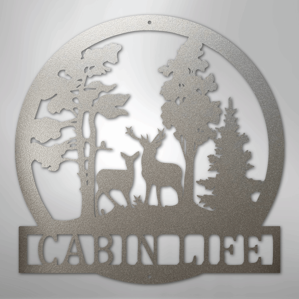 Custom Deer in the Woods - Steel Sign