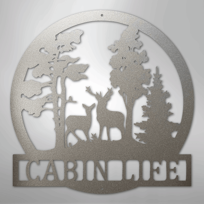 Custom Deer in the Woods - Steel Sign