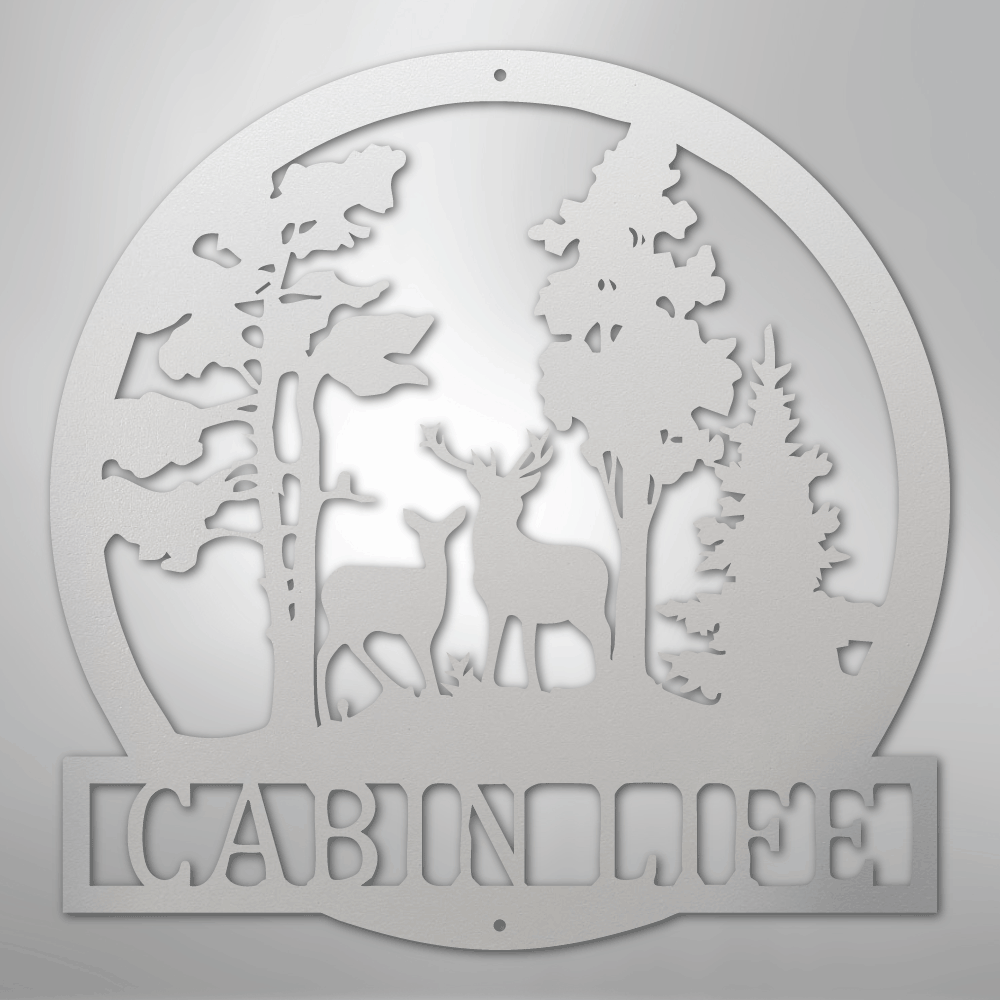 Custom Deer in the Woods - Steel Sign