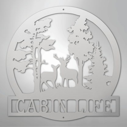 Custom Deer in the Woods - Steel Sign