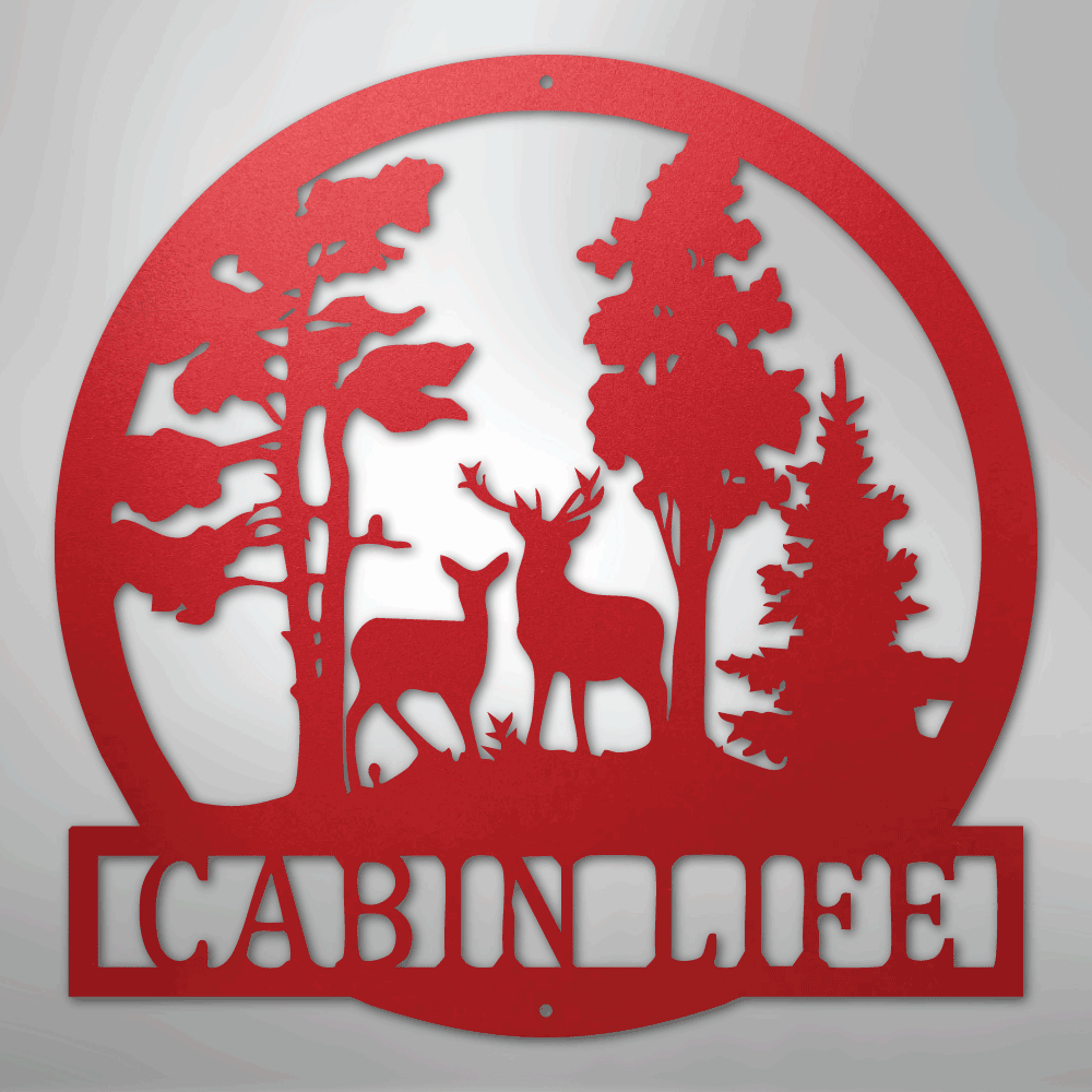 Custom Deer in the Woods - Steel Sign