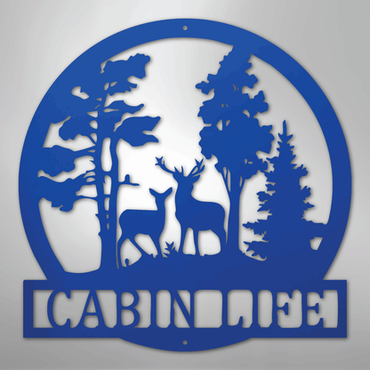 Custom Deer in the Woods - Steel Sign