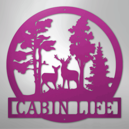 Custom Deer in the Woods - Steel Sign