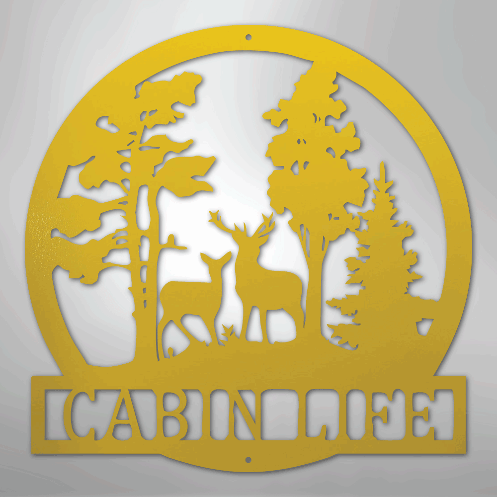 Custom Deer in the Woods - Steel Sign