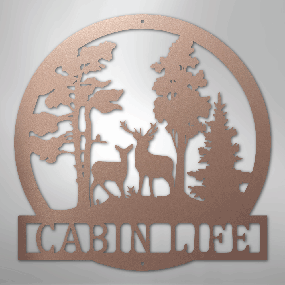 Custom Deer in the Woods - Steel Sign