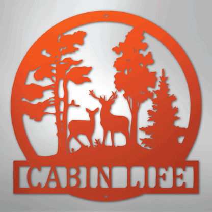Custom Deer in the Woods - Steel Sign