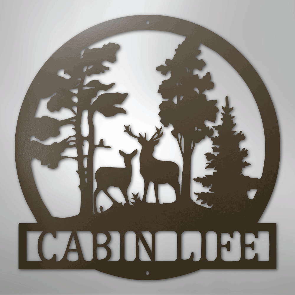 Custom Deer in the Woods - Steel Sign