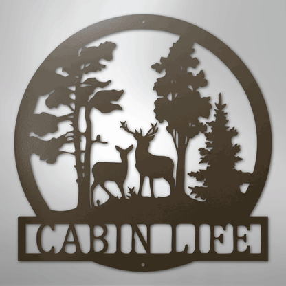 Custom Deer in the Woods - Steel Sign