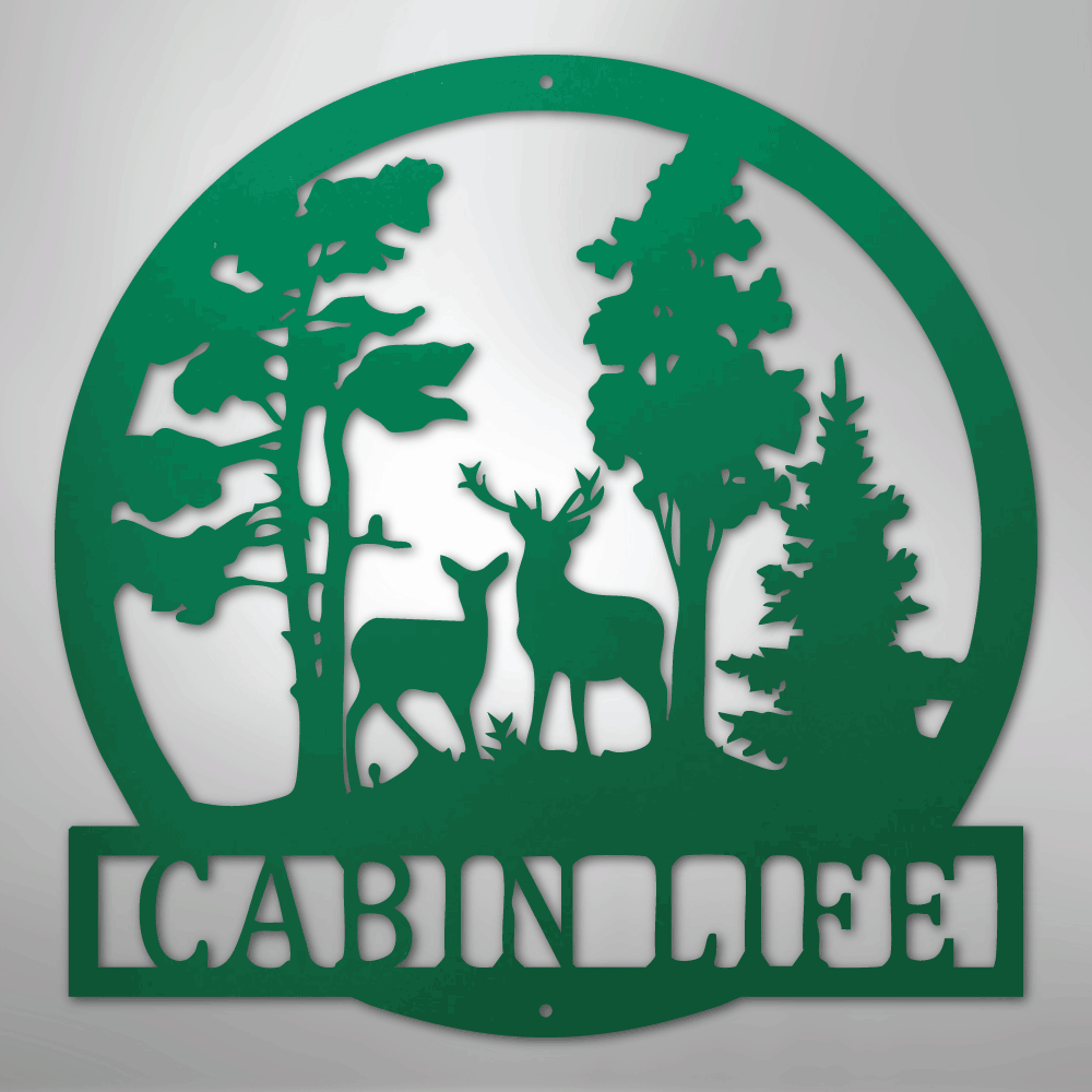 Custom Deer in the Woods - Steel Sign