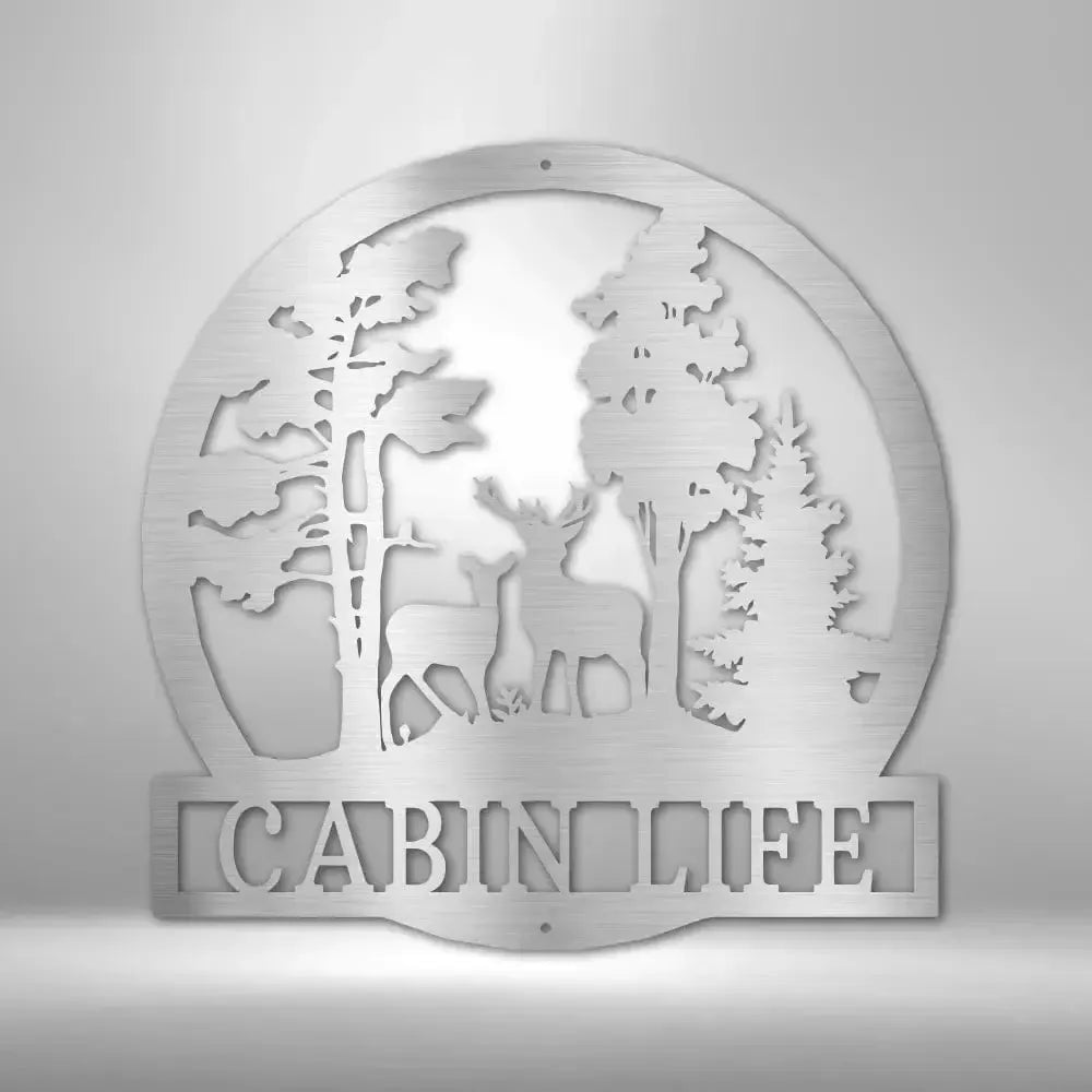 Custom Deer in the Woods - Steel Sign