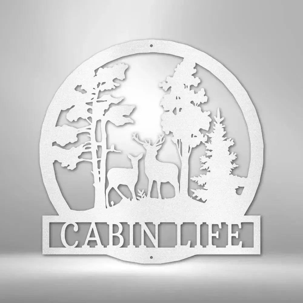 Custom Deer in the Woods - Steel Sign