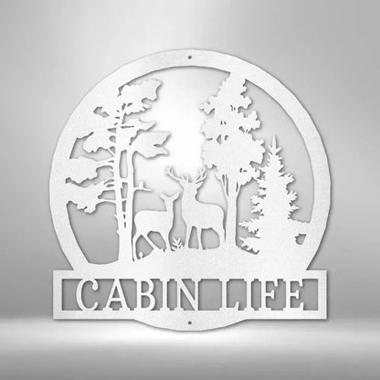 Custom Deer in the Woods - Steel Sign