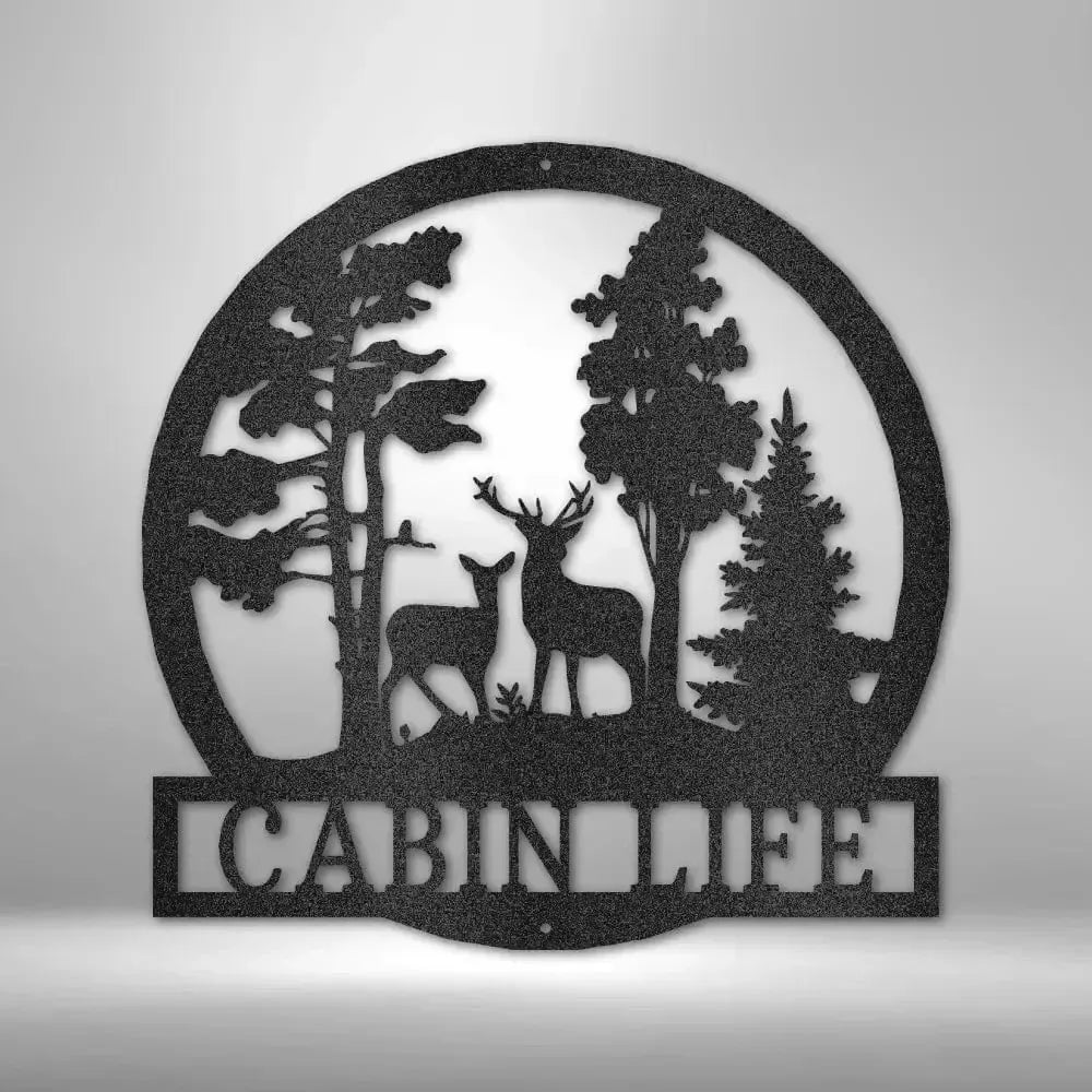 Custom Deer in the Woods - Steel Sign