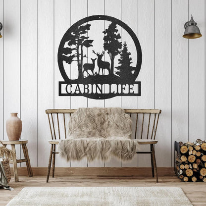 Custom Deer in the Woods - Steel Sign