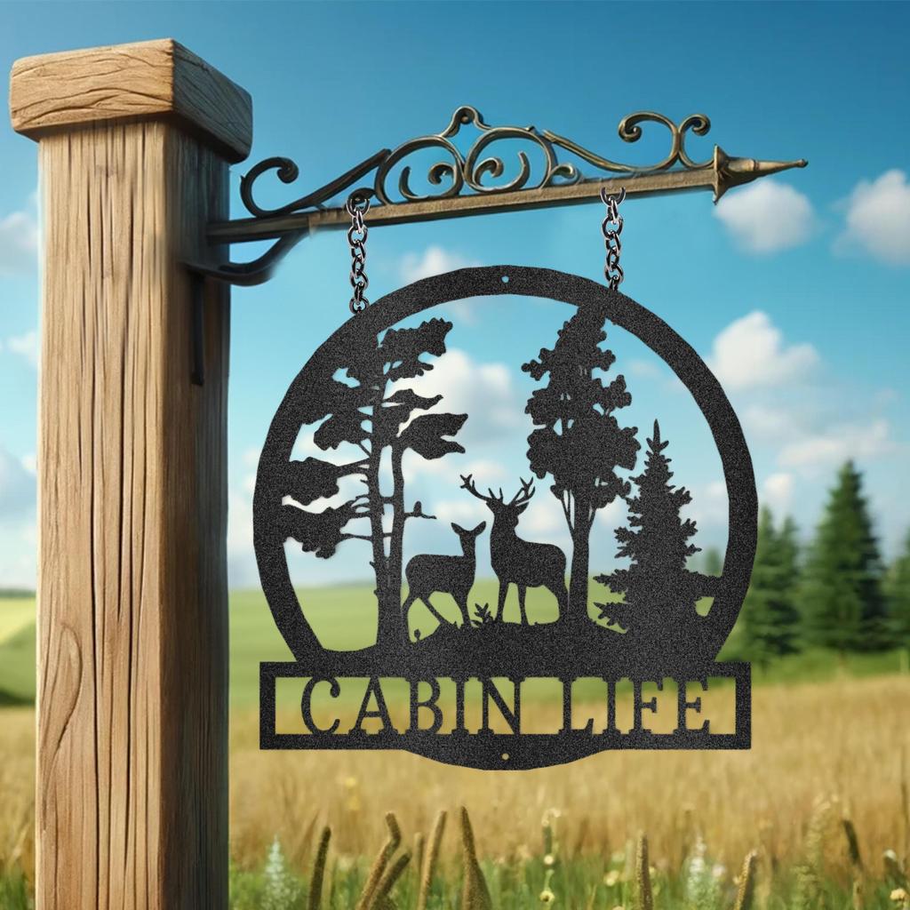 Custom Deer in the Woods - Steel Sign