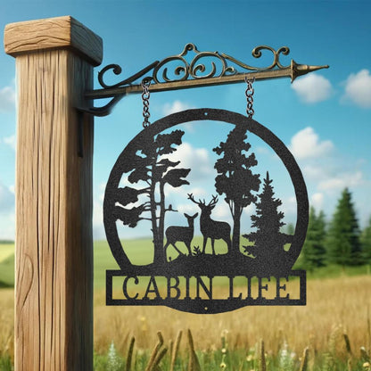 Custom Deer in the Woods - Steel Sign