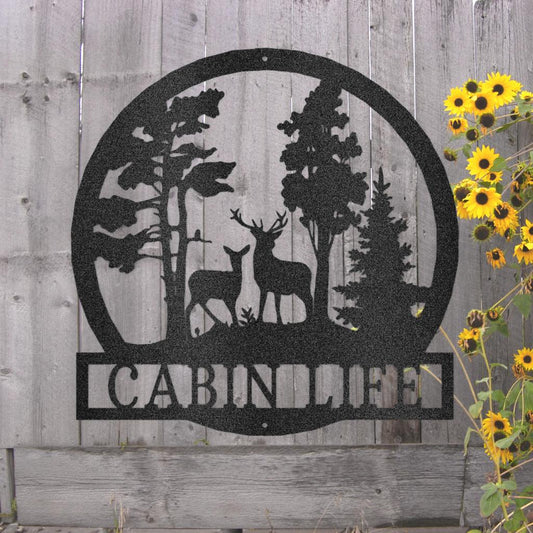 Custom Deer in the Woods - Steel Sign