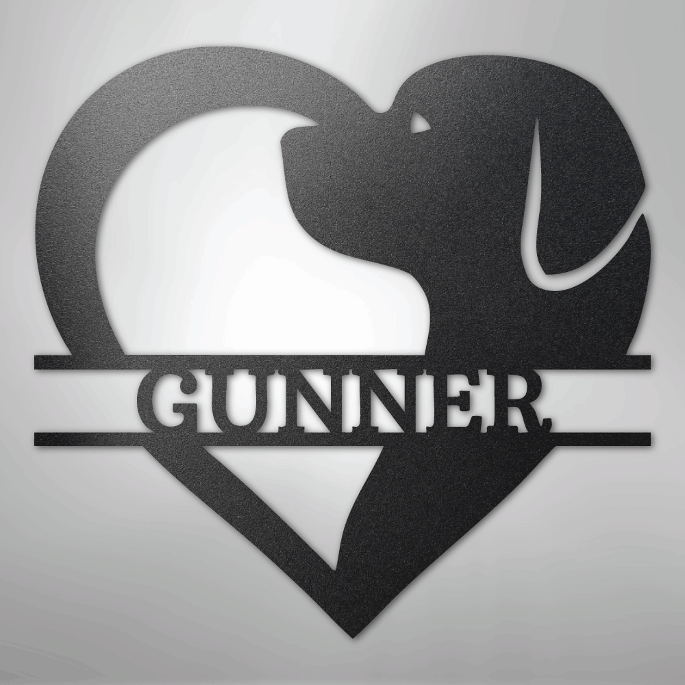 Custom Dog Love Metal Art Sign