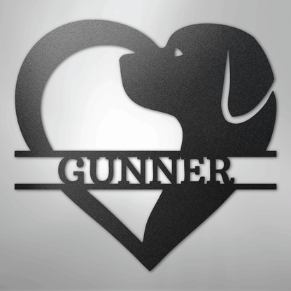 Custom Dog Love Metal Art Sign