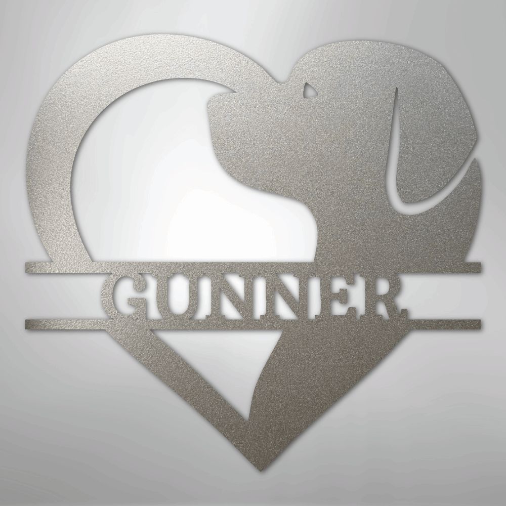 Custom Dog Love Metal Art Sign