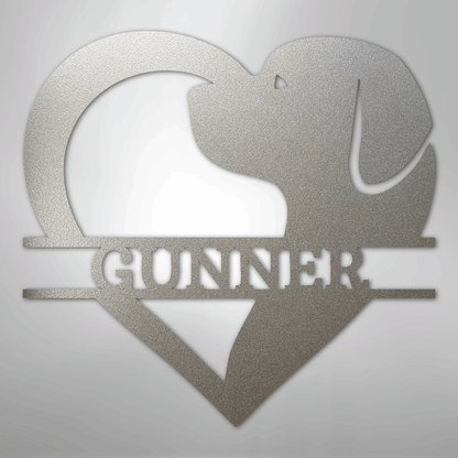 Custom Dog Love Metal Art Sign