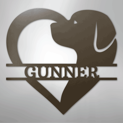 Custom Dog Love Metal Art Sign