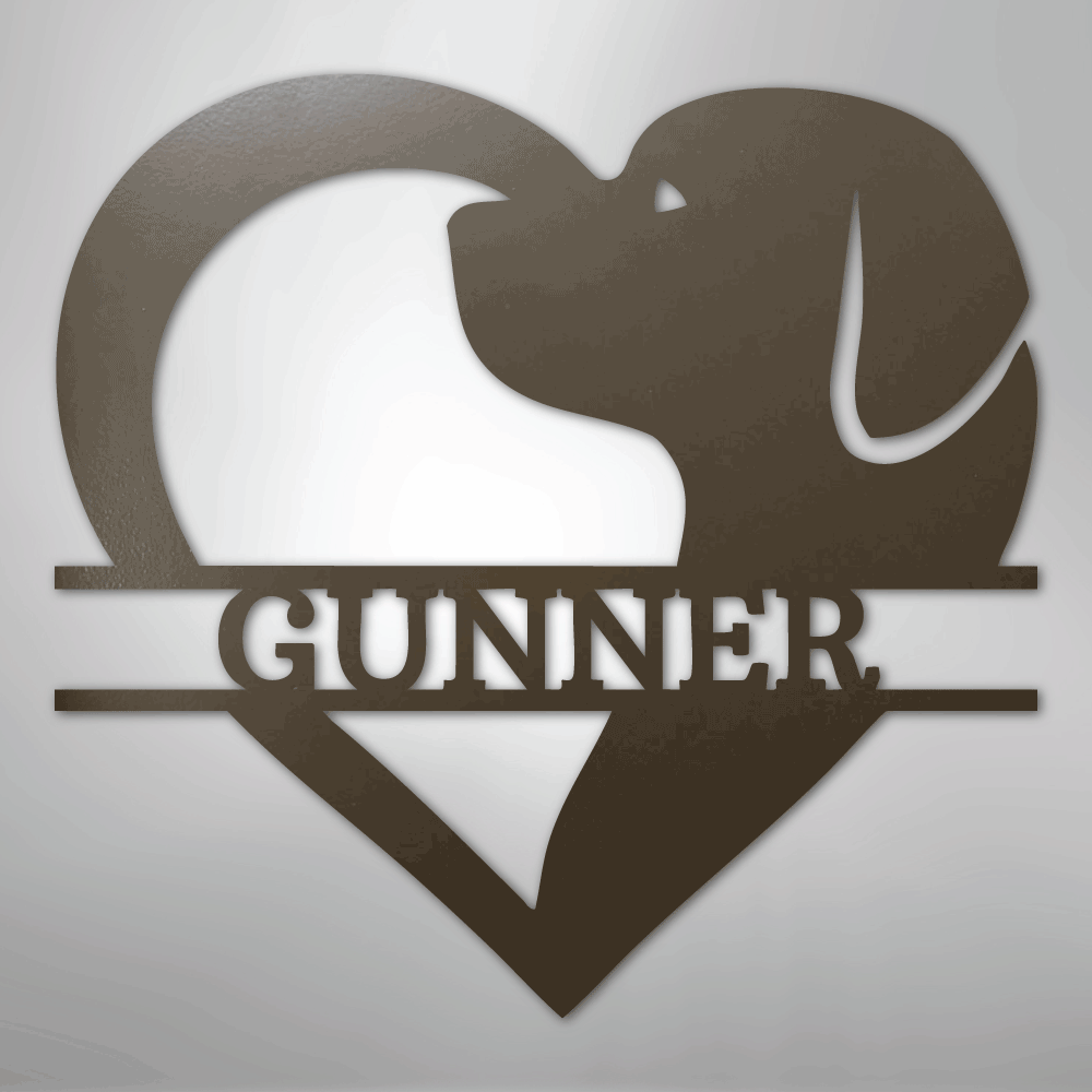 Custom Dog Love Metal Art Sign