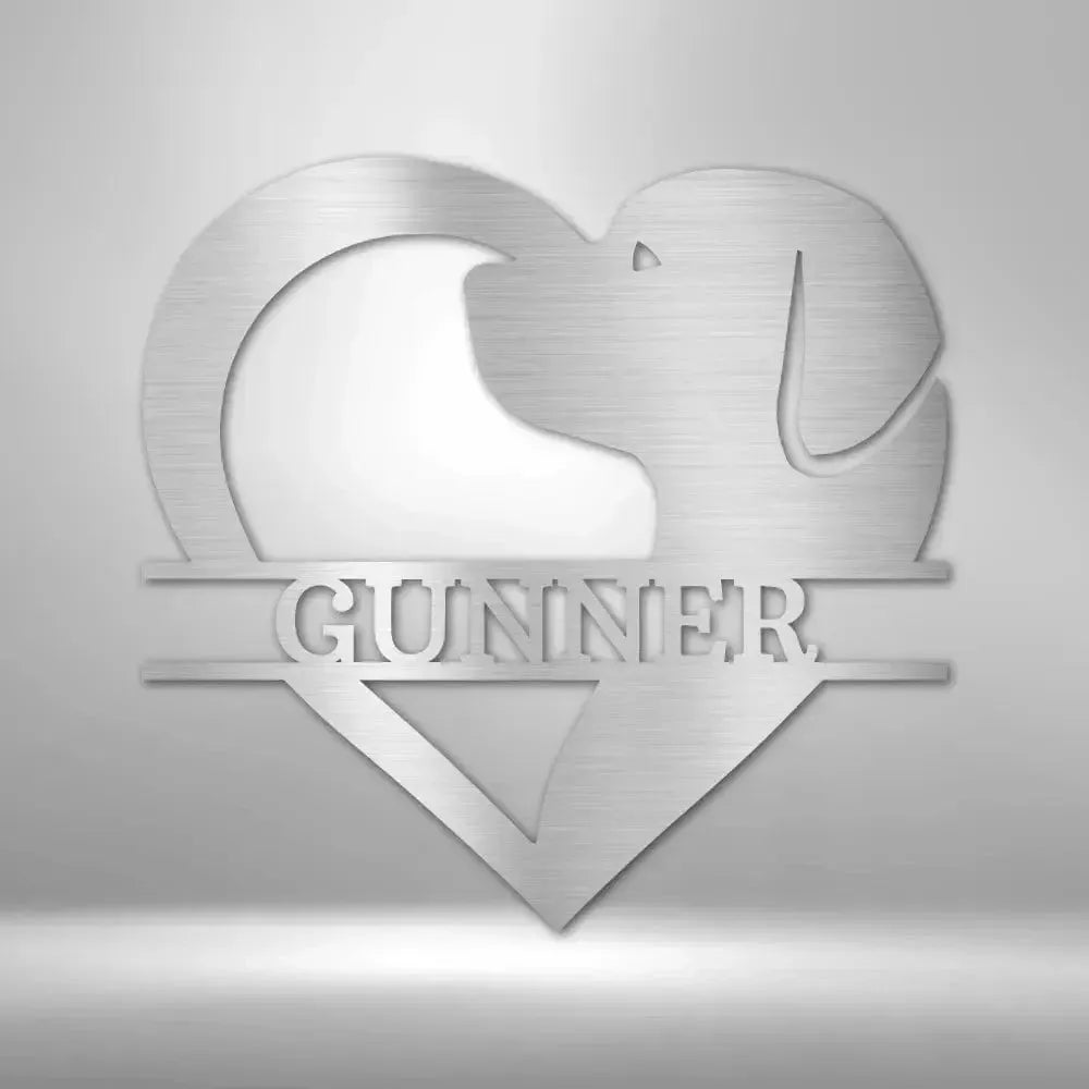 Custom Dog Love Metal Art Sign