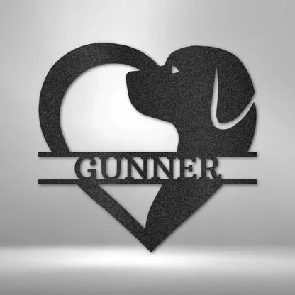 Custom Dog Love Metal Art Sign