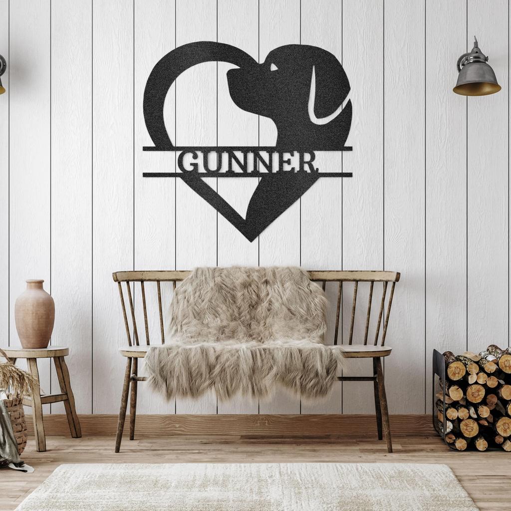 Custom Dog Love Metal Art Sign