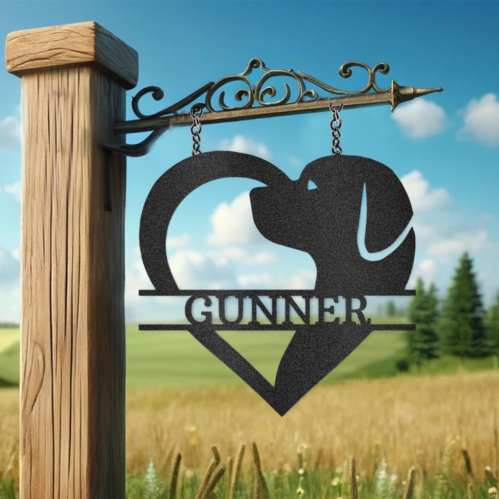 Custom Dog Love Metal Art Sign