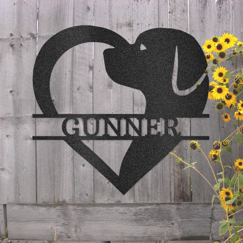 Custom Dog Love Metal Art Sign