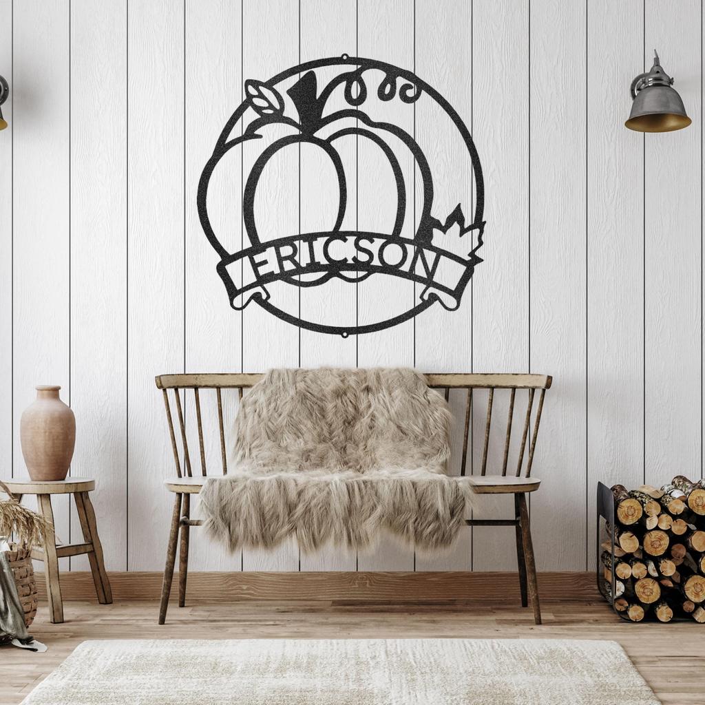 Custom Fall Harvest Metal Art Sign