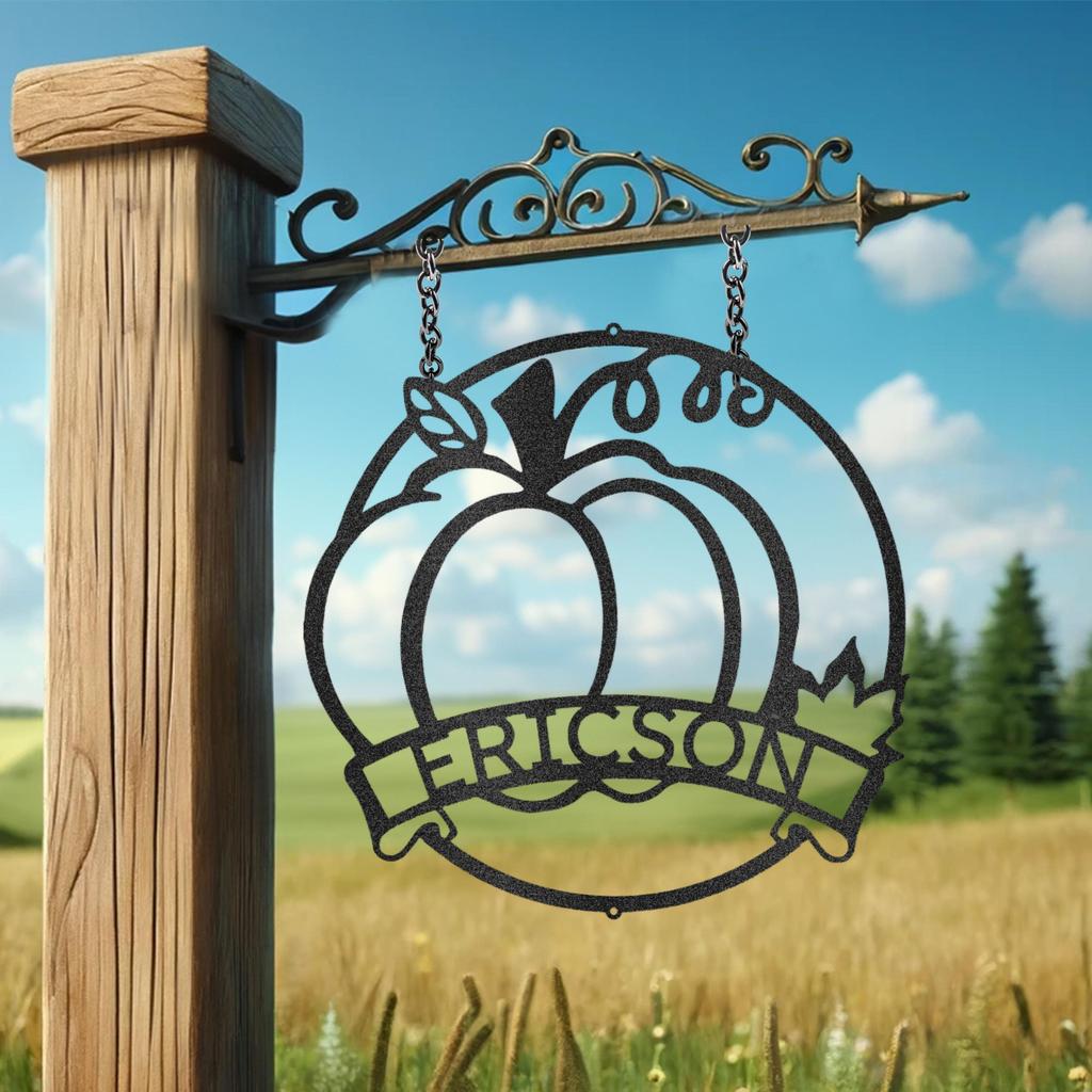 Custom Fall Harvest Metal Art Sign