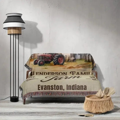 Custom Family Farm Woven Blanket