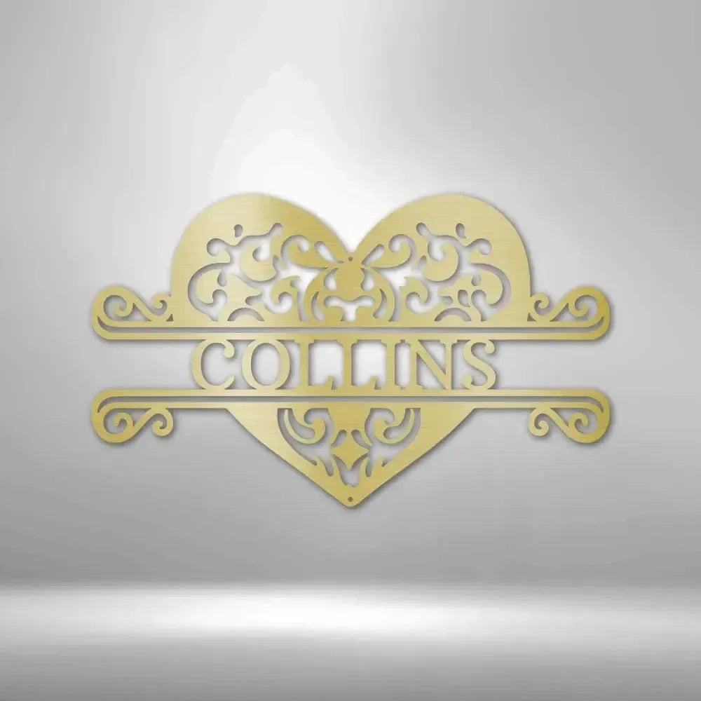 Custom Fancy Heart Metal Art Sign